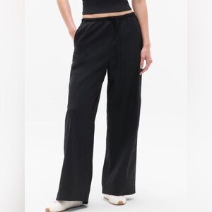 Athleta Paradise Linen Blend Wide Leg Mid Rise Pant Size S